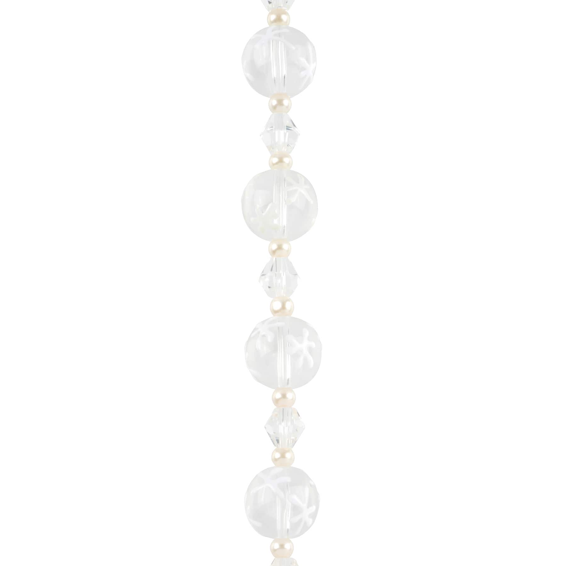 Snowflake Lampwork Glass Round Bead Mix by Bead Landing™