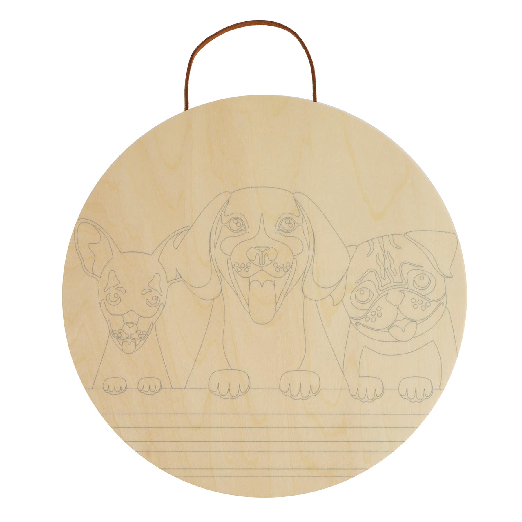 Dogs Paint-by-Number Round Plywood Surface Kit by Artist's Loft® - Image 3