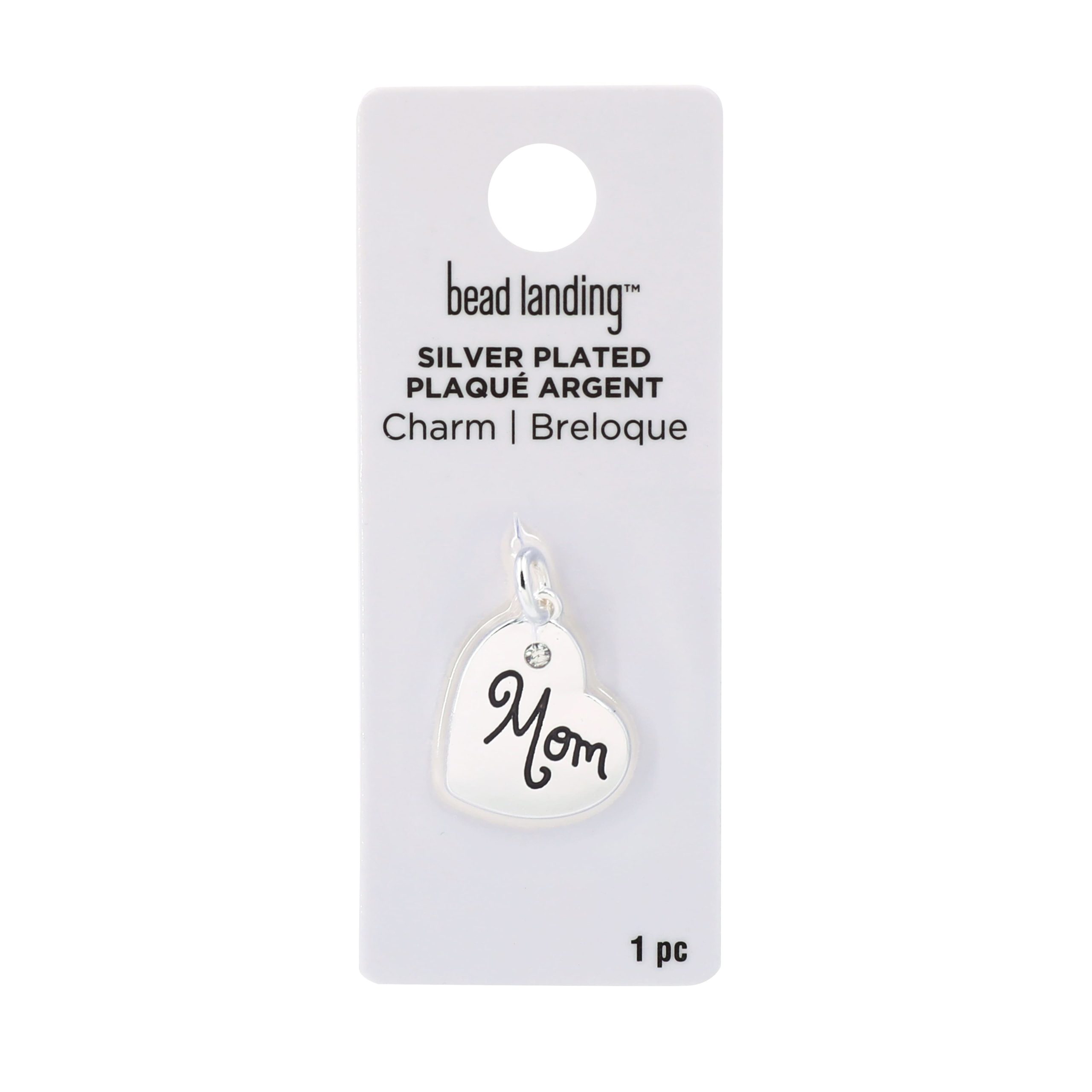 Silver Plated Mom Heart Charm by Bead Landing™ - Image 3