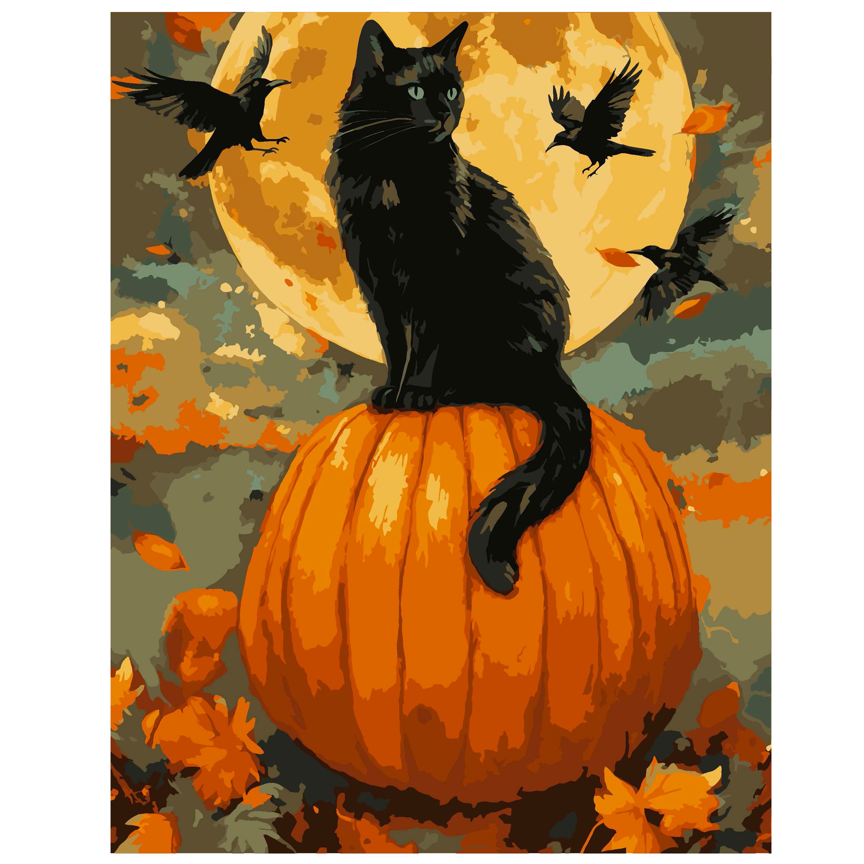 11" x 14" Cat on a Pumpkin Paint-by-Number Kit by Artist's Loft®
