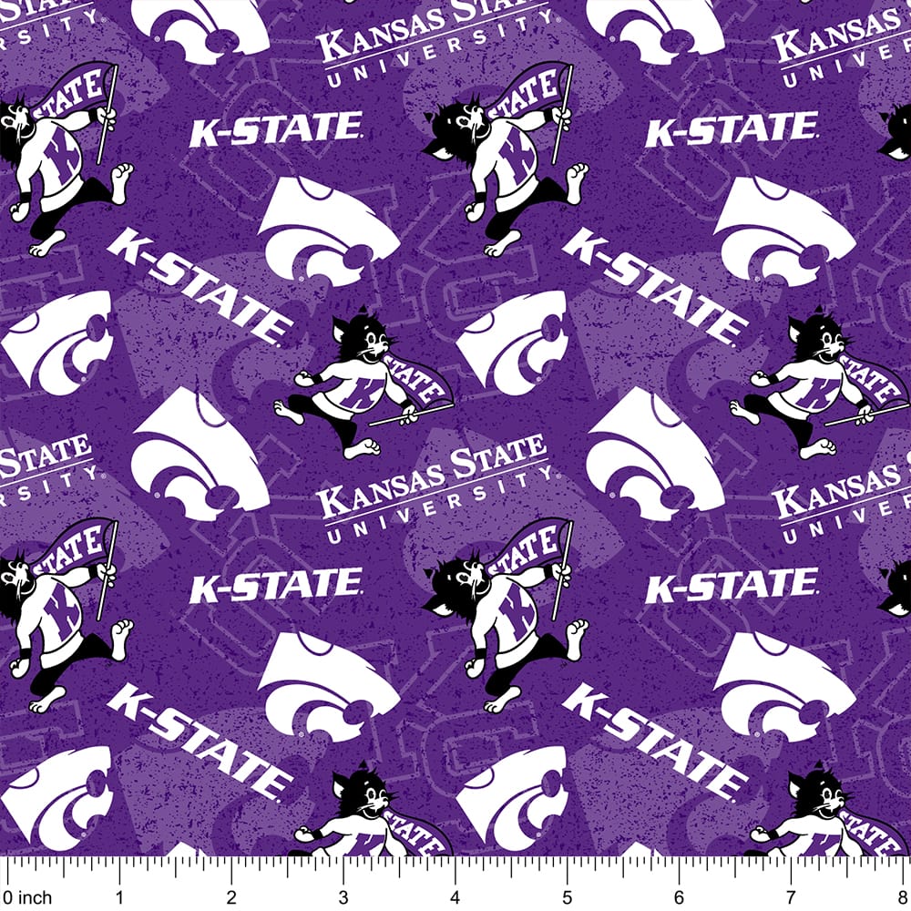 NCAA Kansas State University Tone-on-Tone Cotton Fabric