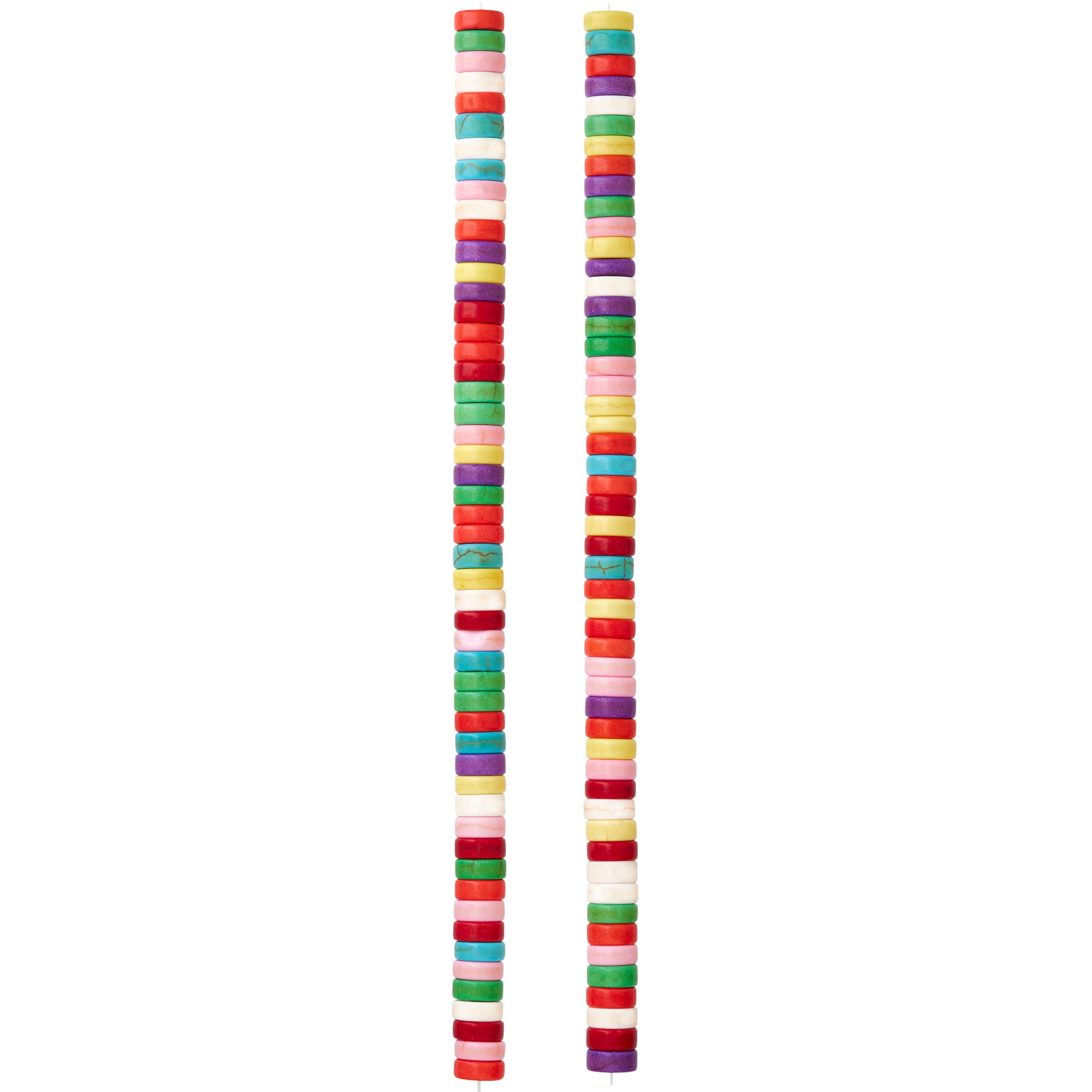 Multicolor Howlite Rondelle Beads by Bead Landing™, 6mm - Image 3