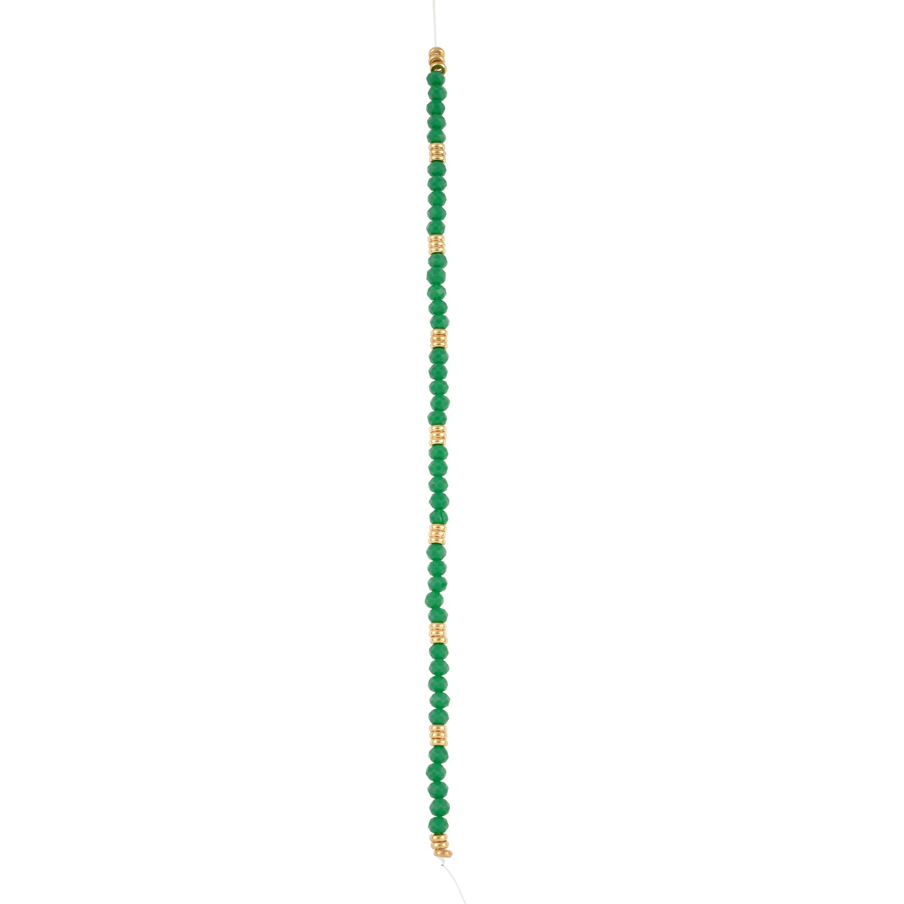 Green Glass Rondelle Beads & Spacers, 4mm by Bead Landing™ - Image 3