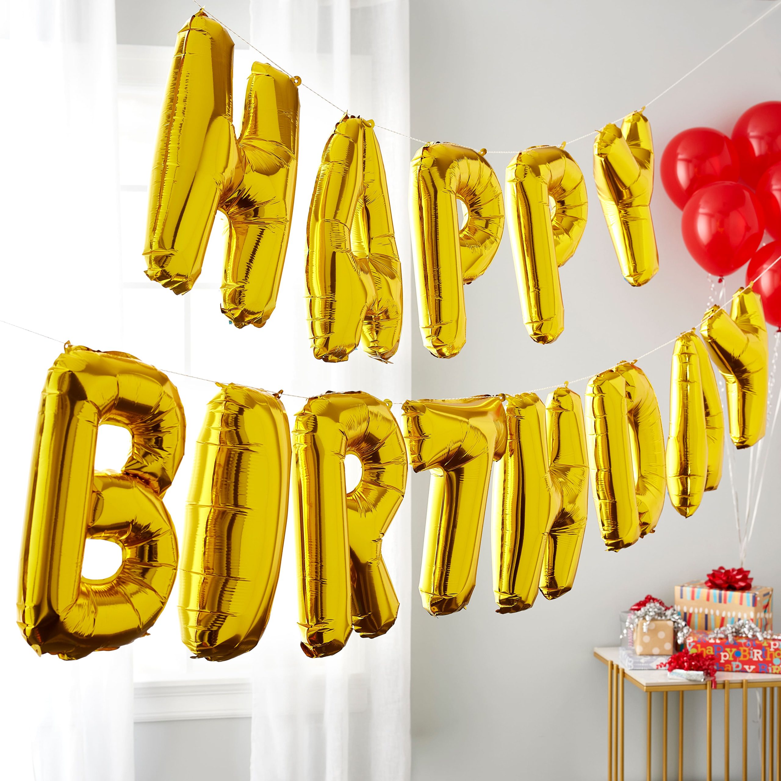 Happy Birthday Gold Foil Balloon Banner Kit By Celebrate It™ - Image 2
