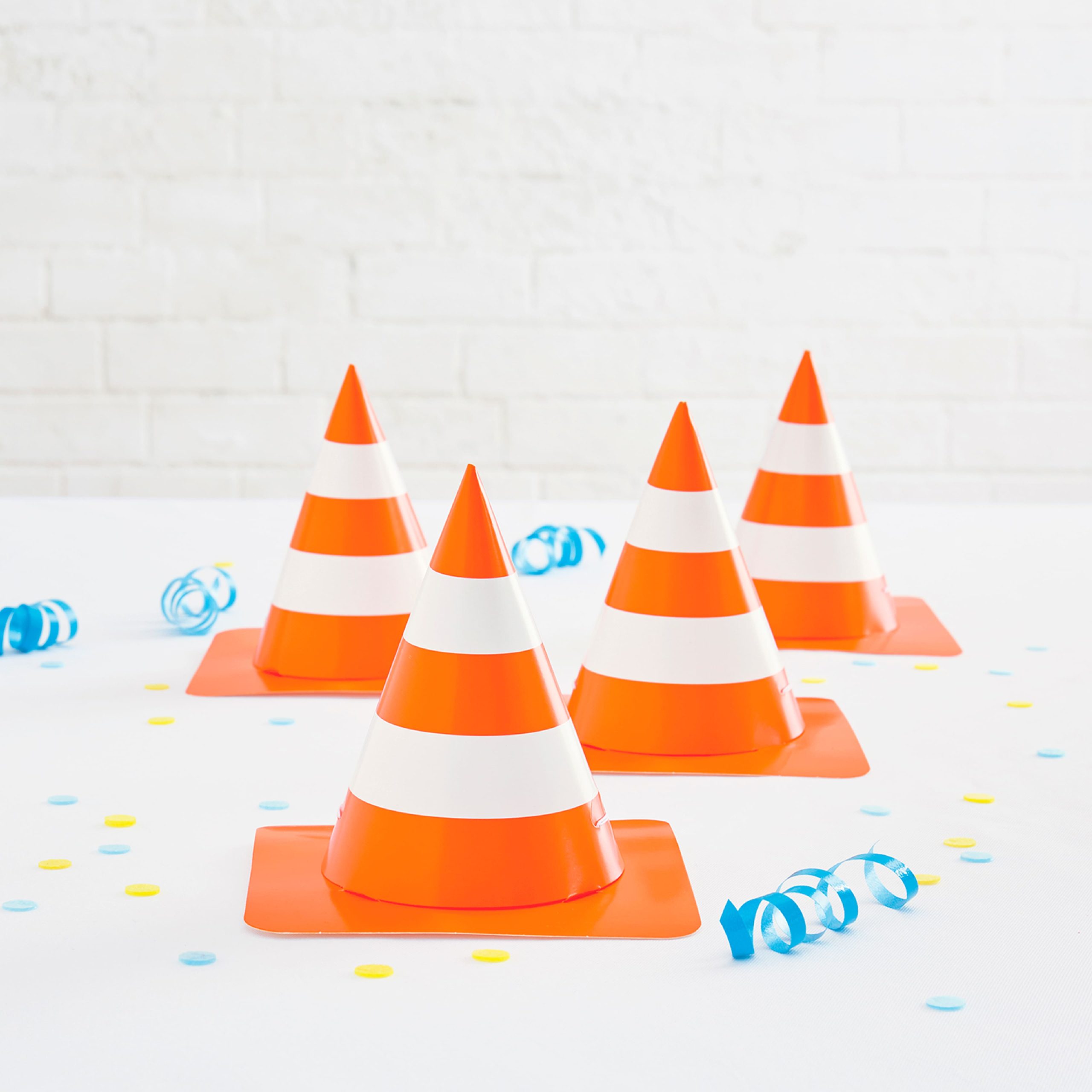 5" Orange & White Cone Party Hats, 6ct. by Celebrate It™ - Image 2