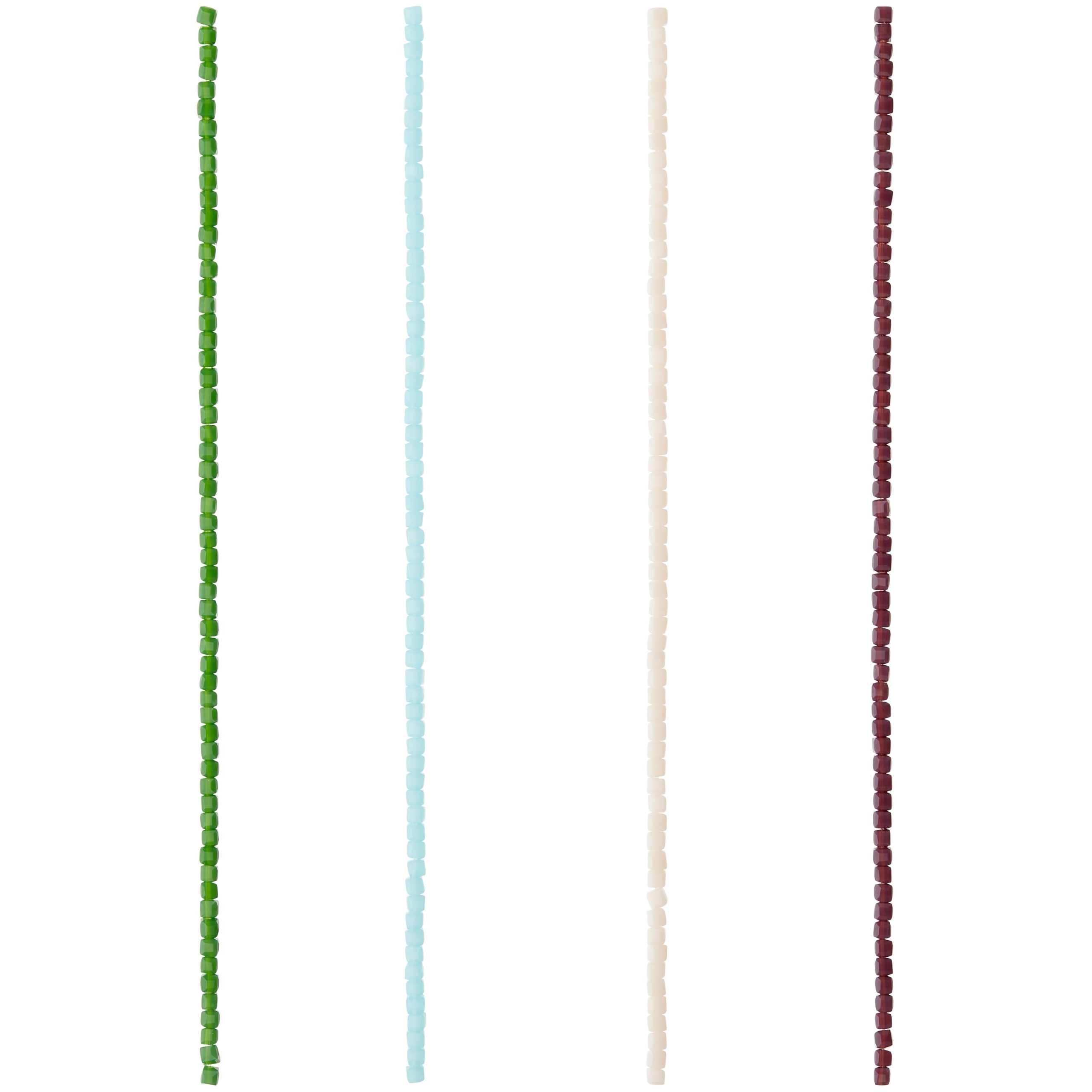 Purple, Green & Blue Glass Cube Beads, 3mm by Bead Landing™ - Image 3