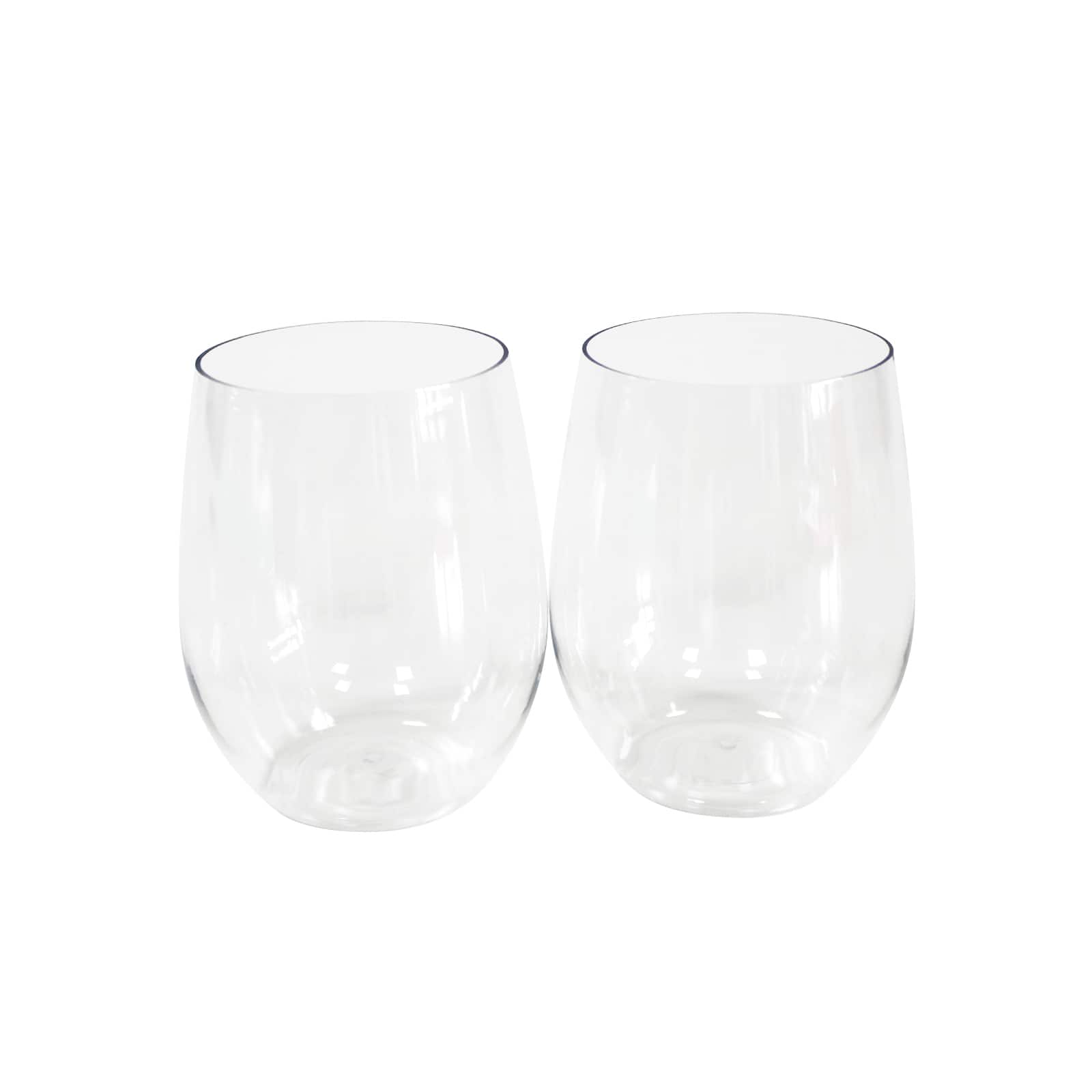 12oz. Clear Plastic Stemless Wine Glasses by Celebrate It™, 20ct.