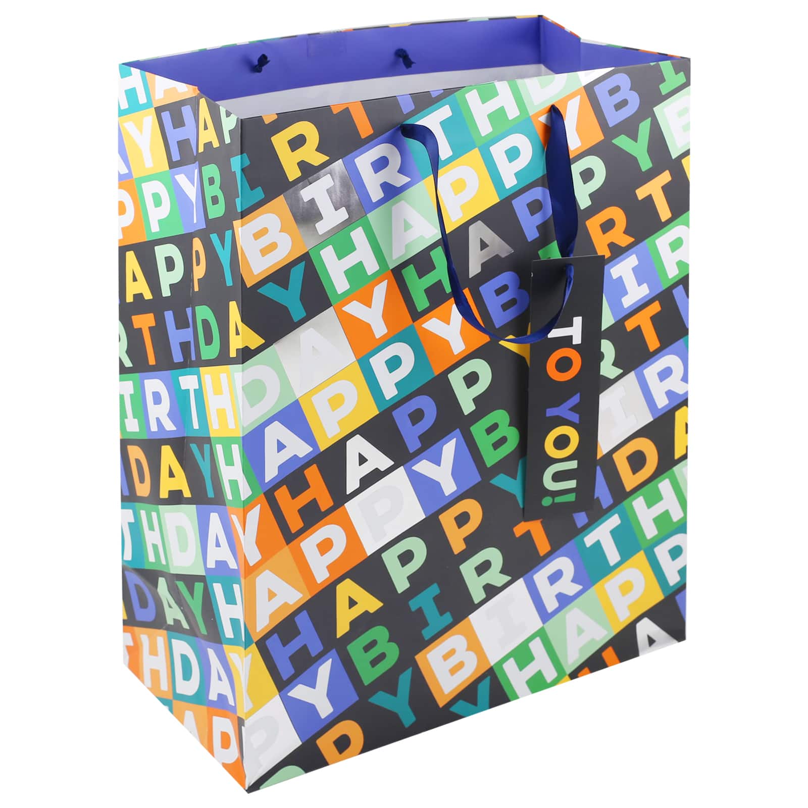 16" Black & Multicolor Happy Birthday Bag by Celebrate It™ - Image 2