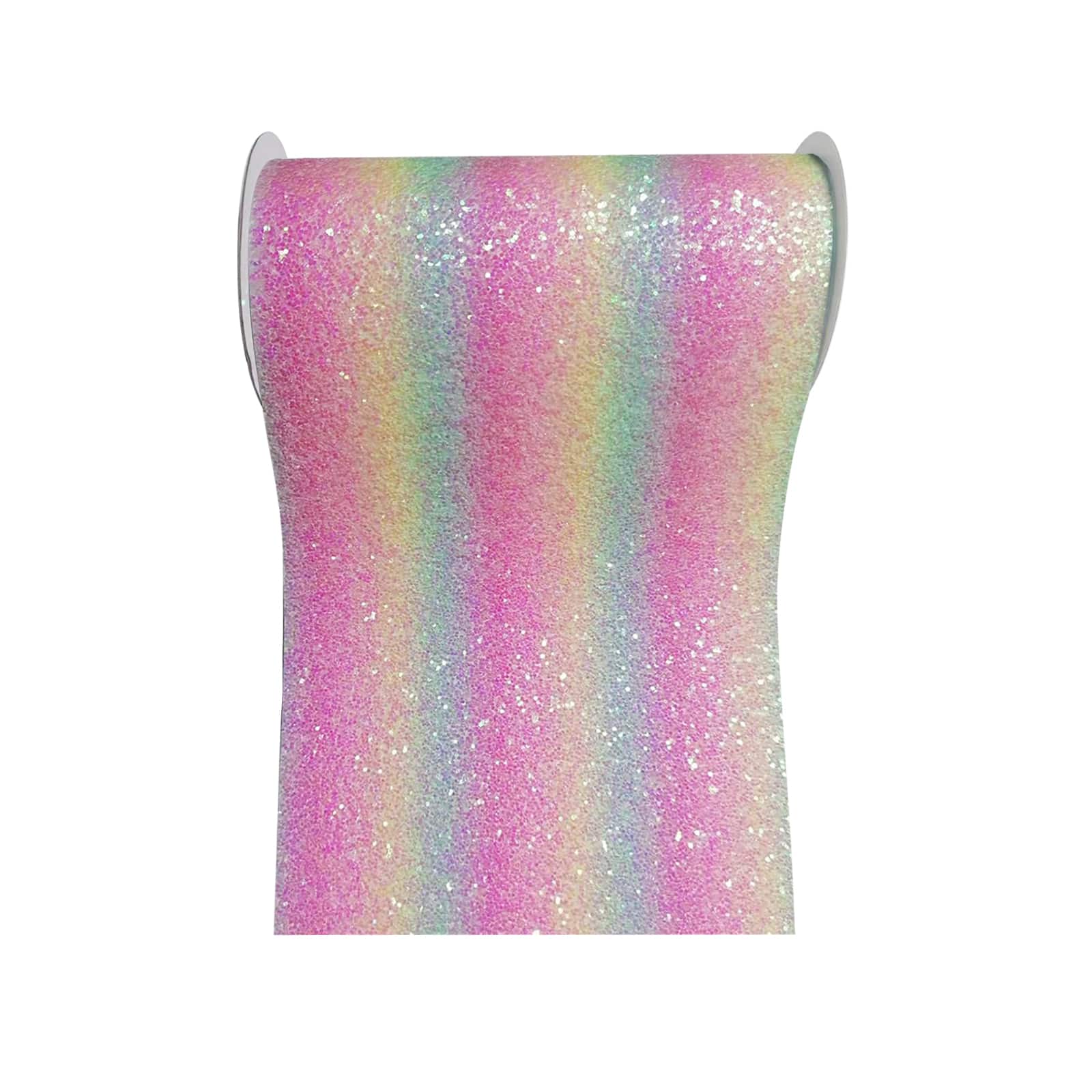 5.375" x 1yd. Pastel Rainbow Encrusted Glitter Ribbon by Celebrate It® - Image 4