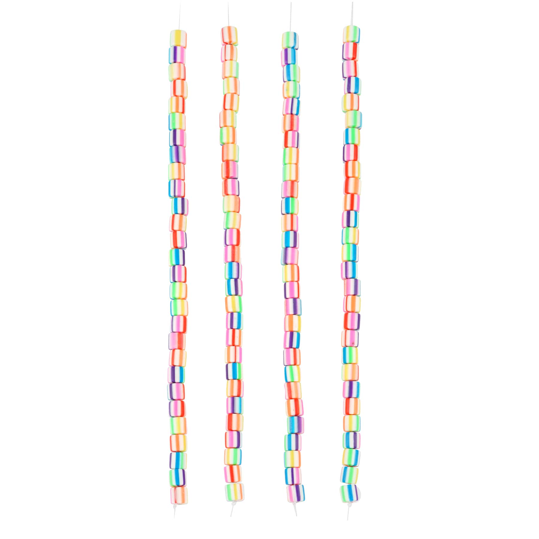 Multicolor Striped Clay Tube Beads, 5.8mm by Bead Landing™ - Image 3