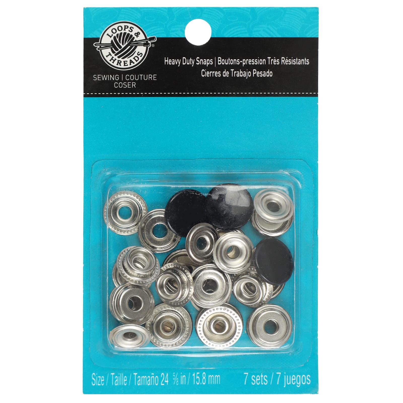 Black Heavy Duty Snaps by Loops & Threads™