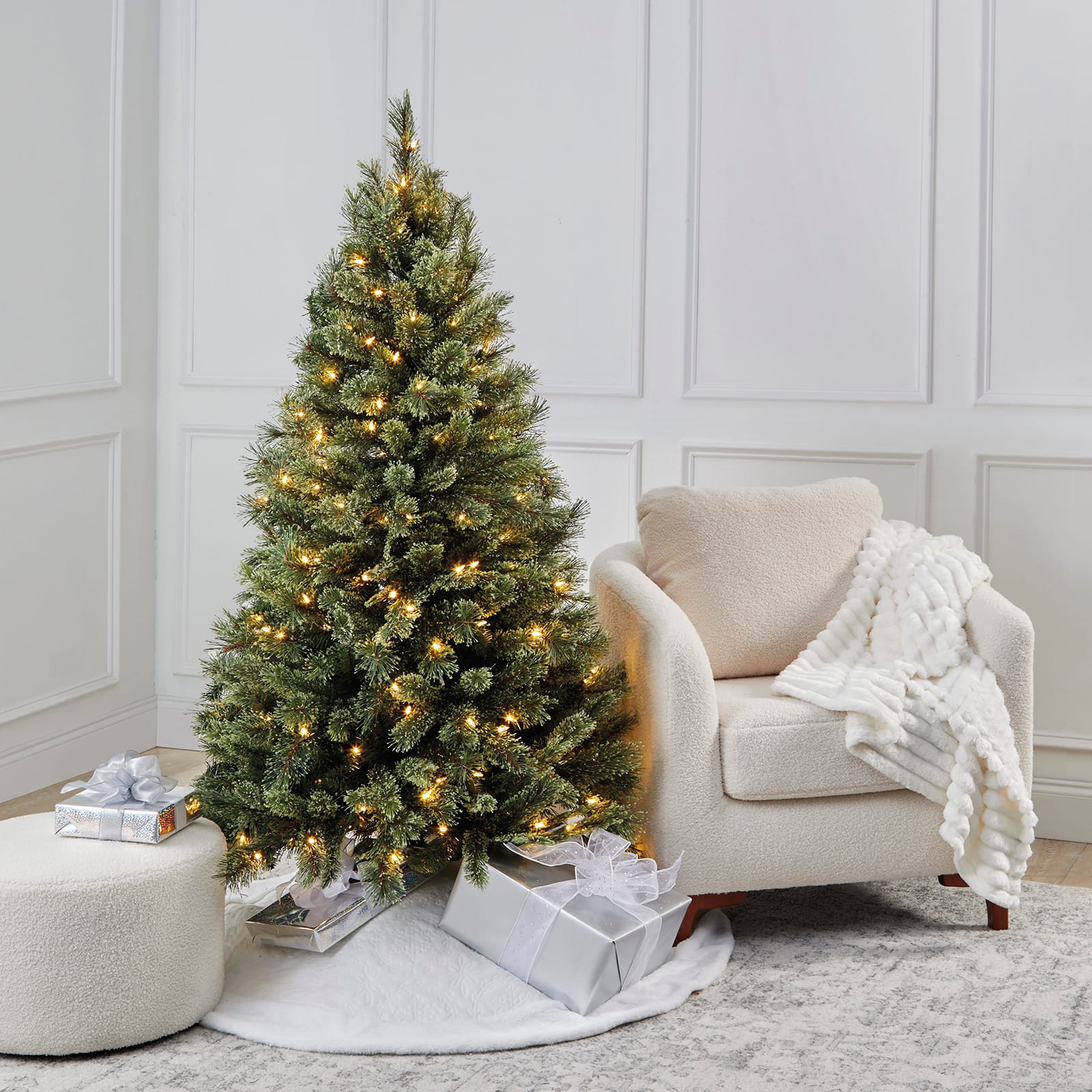 5ft. Pre-Lit Bowen Pine Artificial Christmas Tree, Warm White LED Lights by Ashland®