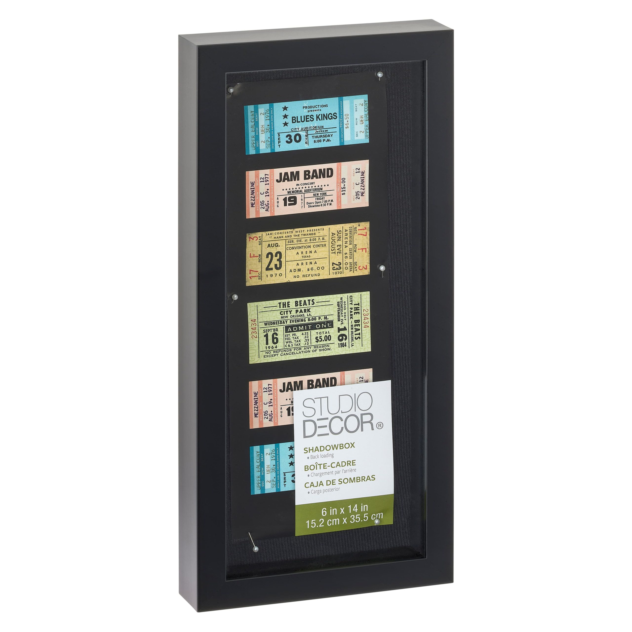 6" x 14" Black Panel Shadow Box by Studio Décor® - Image 3