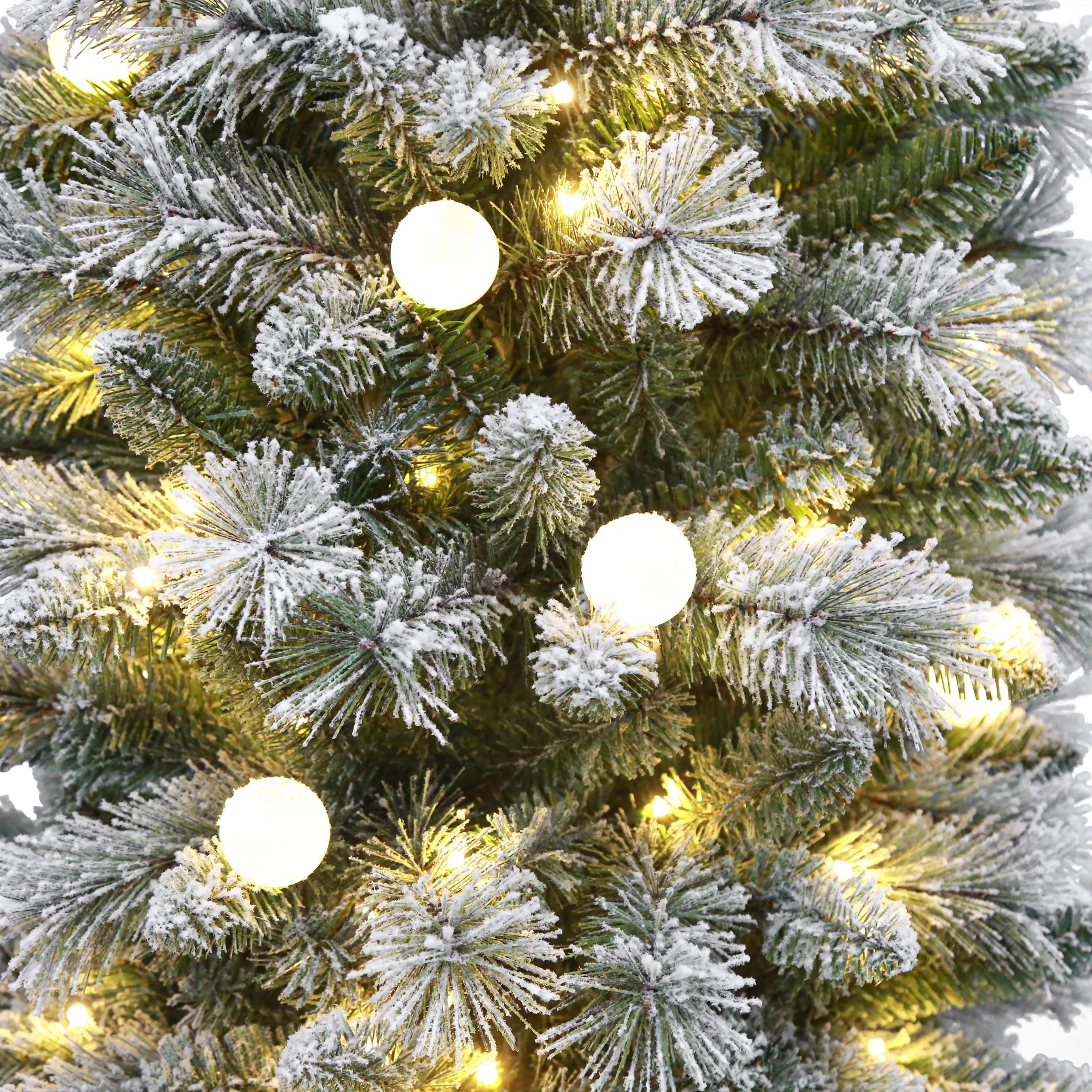 7.5ft. Pre-Lit Flocked Glacier Fir Artificial Christmas Tree, Dual Color LED Lights with G40 Bulbs by Ashland® - Image 4
