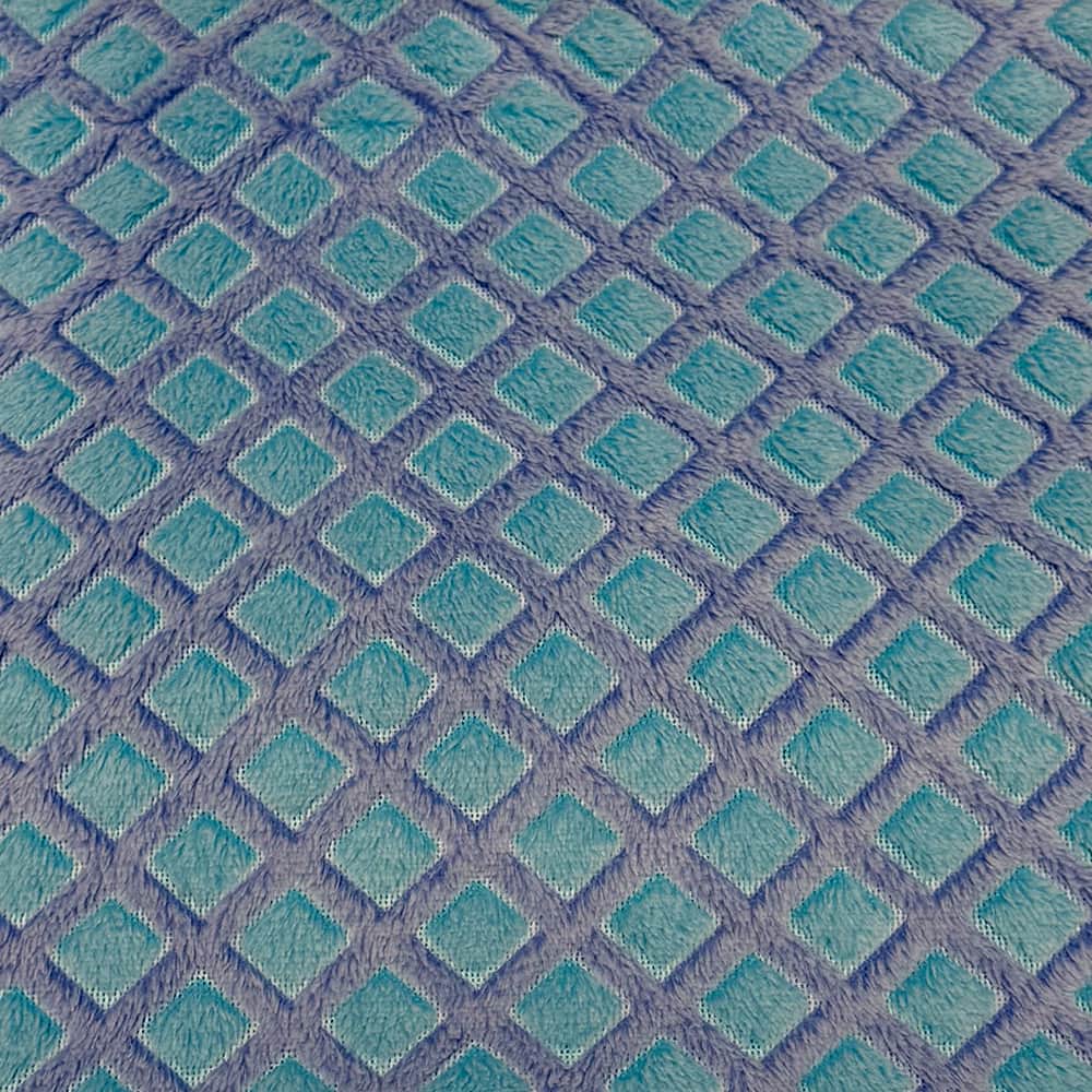 Feldman Blue Lattice Minky Fabric
