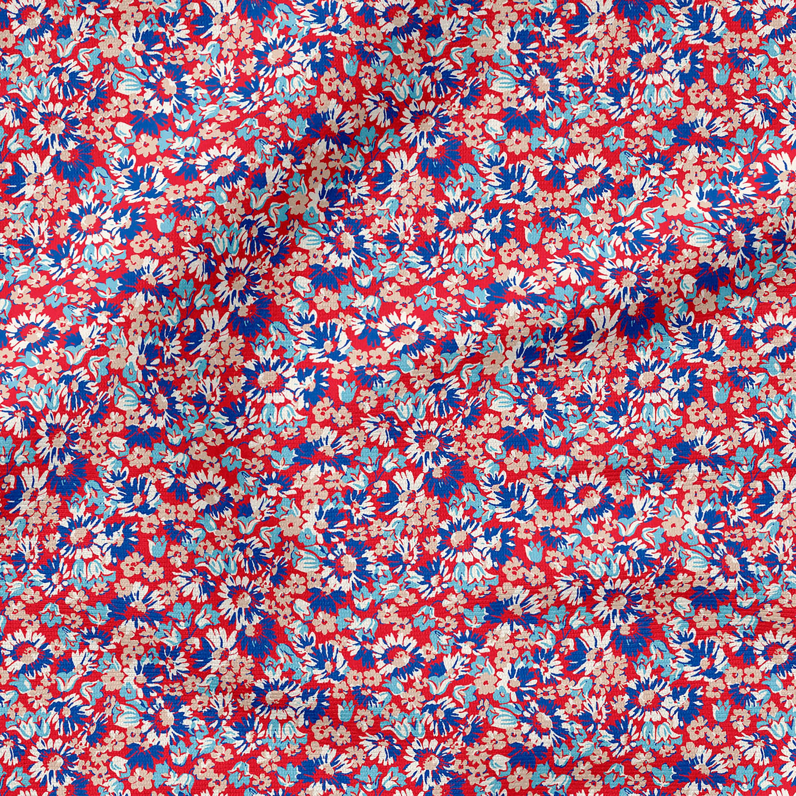 Fabric Editions Red Annabell Floral Cotton Fabric - Image 4